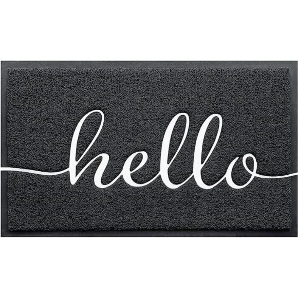Hello Door Mat Durable Low Profile Floor Mat Non Slip Indoor Outdoor 32x20 Rug